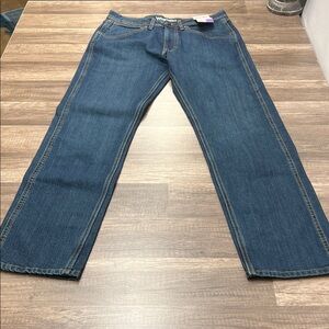 Wrangler Men’s Straight Regular Fit Jeans in Dark Blue Denim